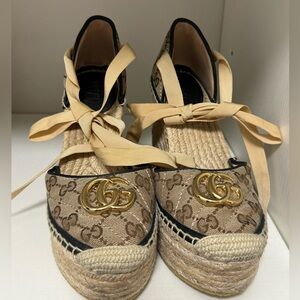 Gucci Marmont Epsadrille Wedge 37